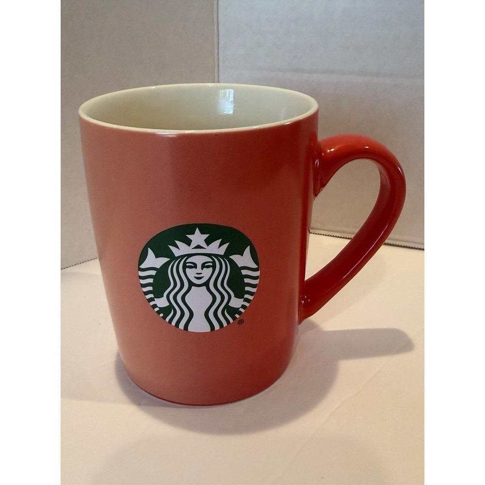 Starbucks Coffee/Tea Mug 2021 Orange Peach ombre 10oz  Green Mermaid Logo